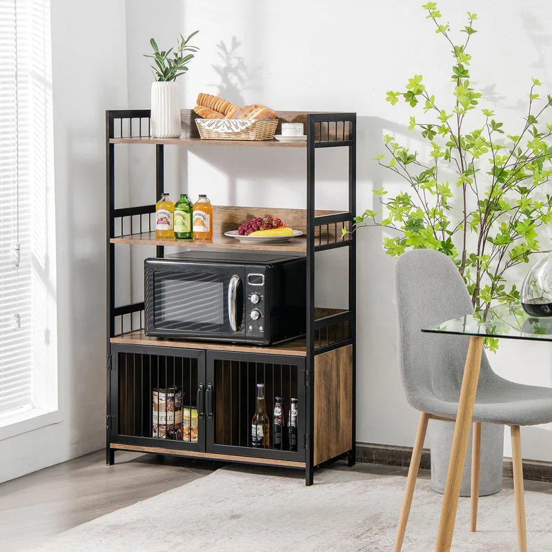 Tottenville+31.5”+Steel+Standard+Baker’s+Rack+with+Microwave+Compatibility (1)